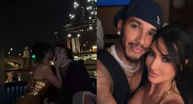 Imagem ilustrativa da notícia: Kim Kardashian publica fotos românticas com Lewis Hamilton em Paris