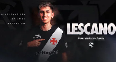 Imagem ilustrativa da notícia: Vasco anuncia meia argentino com contrato até dezembro de 2029