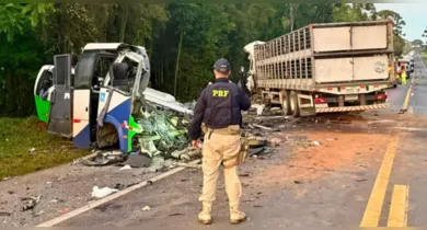 Imagem ilustrativa da notícia: Acidente entre ônibus e carreta deixa 23 mortos na BR-373