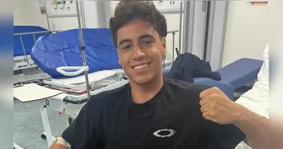 Surfista Rickson Falcão, de 19 anos, foi baleado em Saquarema, no Rio de Janeiro, passou por cirurgia e já recebeu alta hospitalar.