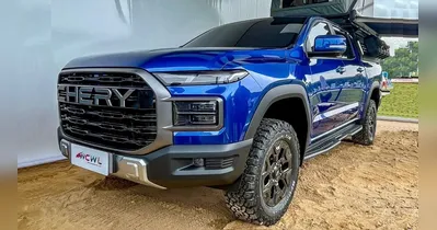 A Chery Himla tem dimensões próximas às de picapes médias como Ford Ranger e Toyota Hilux.