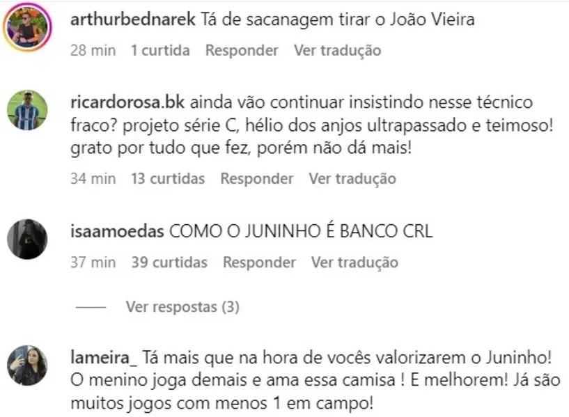 Torcedores do Paysandu criticam Hélio dos Anjos: "Teimoso"