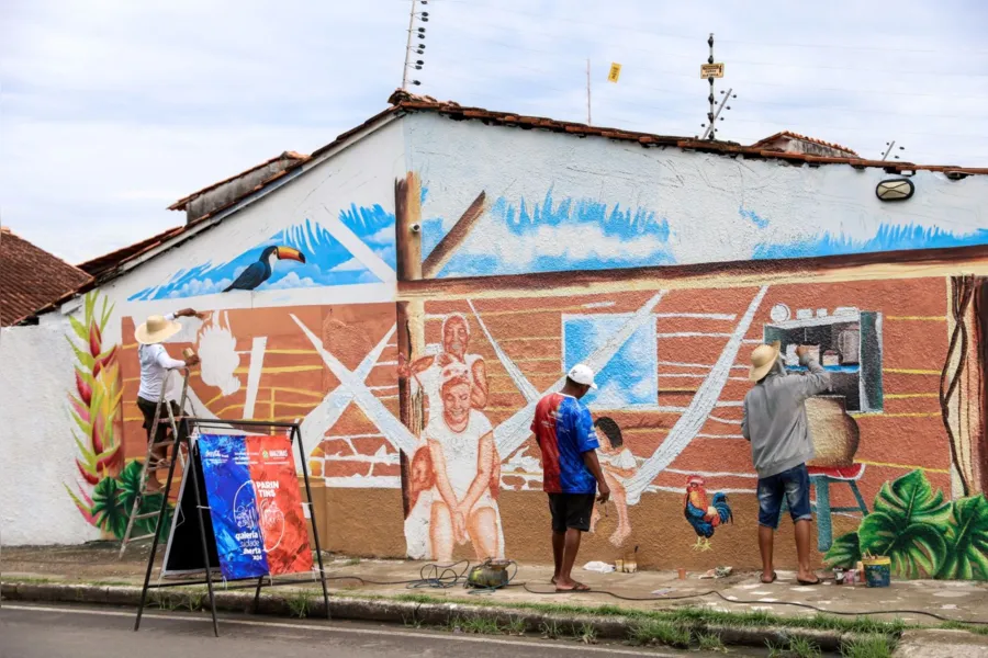 Artistas participam de projeto de arte urbana em Parintins