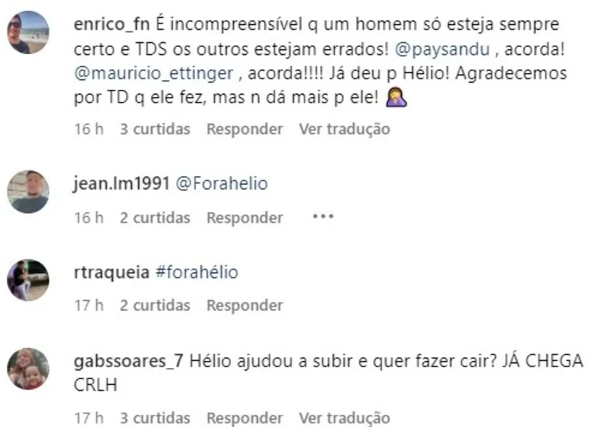 Hélio dos Anjos vira alvo e Fiel compra "briga" de Esli