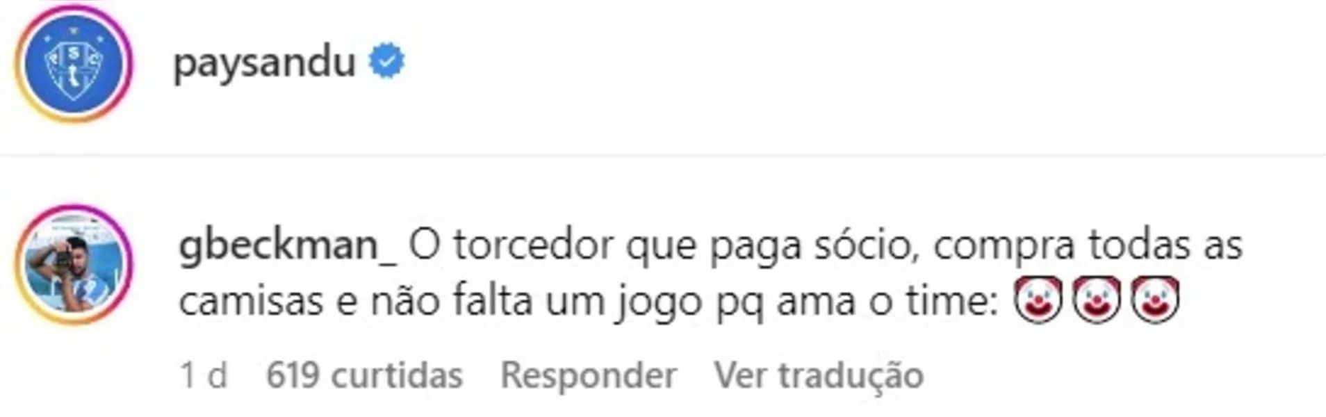 Paysandu: maior parte da torcida reprova técnico e executivo