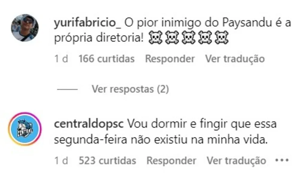 Paysandu: maior parte da torcida reprova técnico e executivo