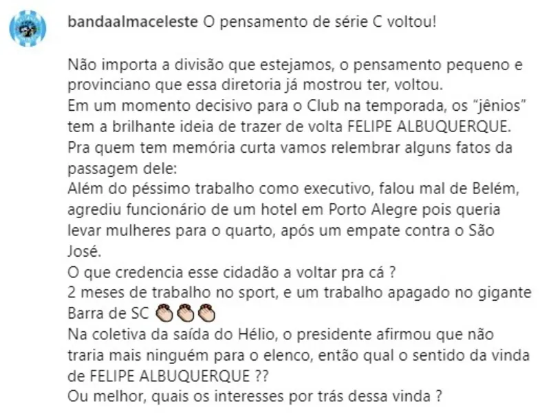 Paysandu: maior parte da torcida reprova técnico e executivo