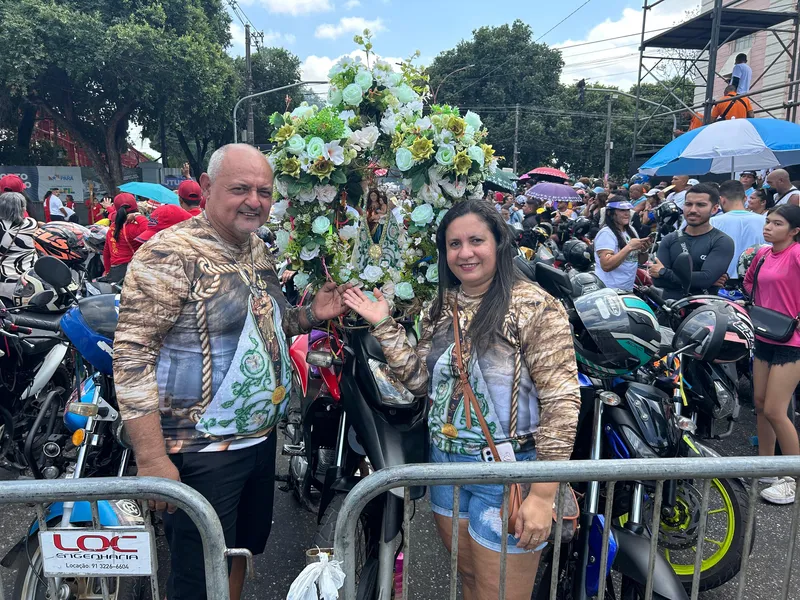 Em motorromaria, devotos homenageiam Nossa Senhora de Nazaré