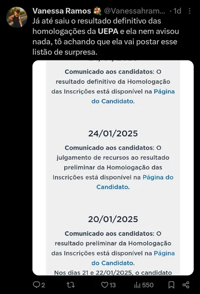 Veja quando a UEPA vai divulgar o listão dos aprovados 2025