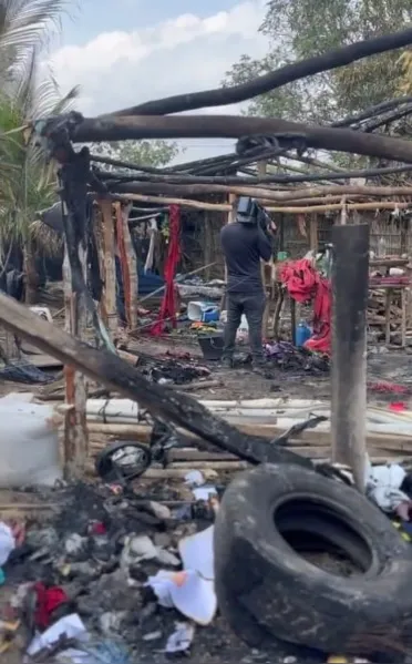 Veja imagens após o incêndio no acampamento do MST