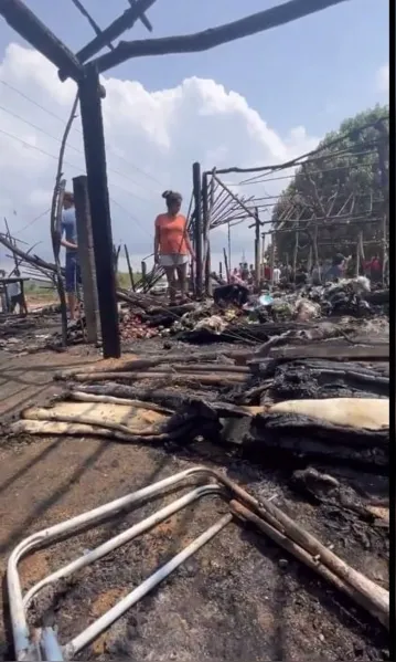 Veja imagens após o incêndio no acampamento do MST