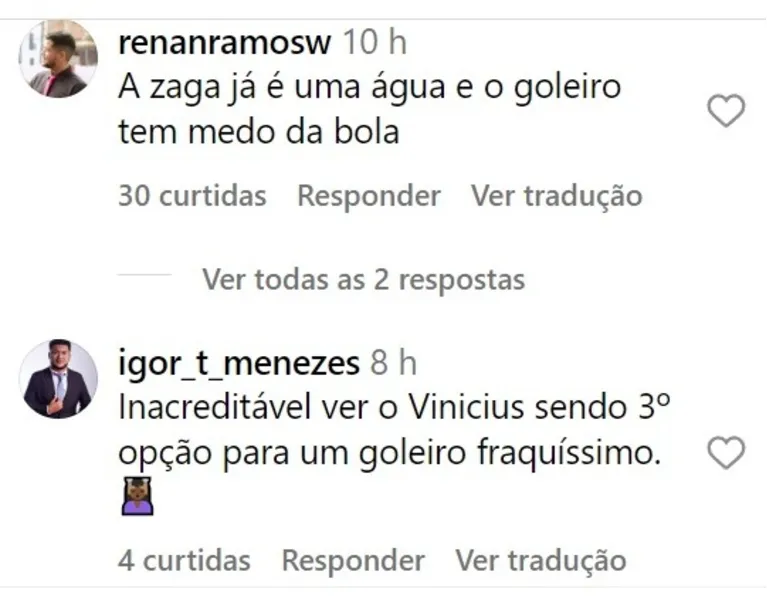 Torcedores do Remo pedem volta de Vinícius e criticam Rangel