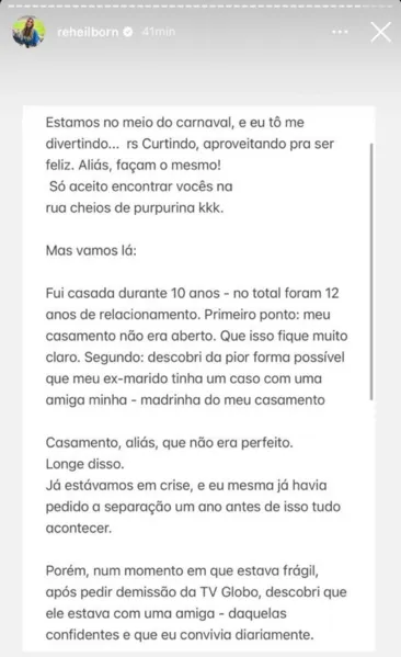 Jornalista da Globo assume ex-marido da amiga e choca web