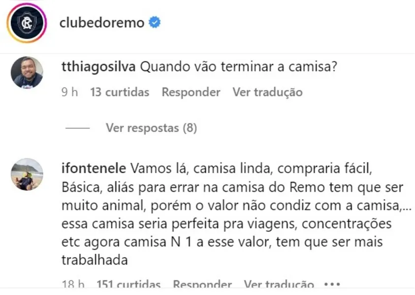 Remo: parte da torcida critica "criatividade" da nova camisa