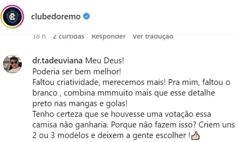 Remo: parte da torcida critica "criatividade" da nova camisa