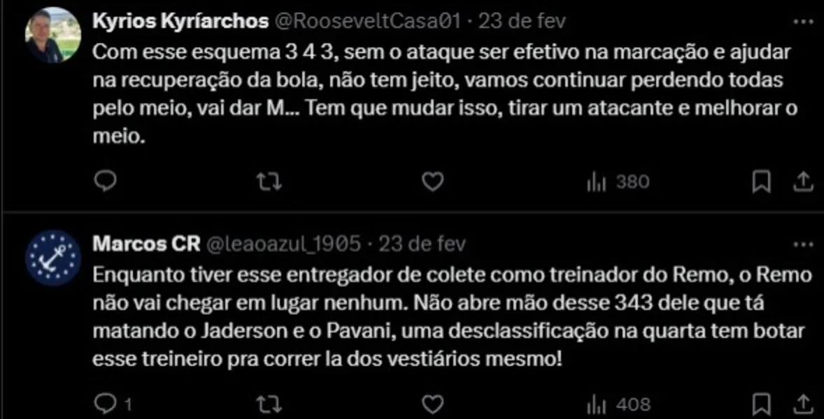 Mesmo invicto, Santana é pressionado pela torcida do Remo