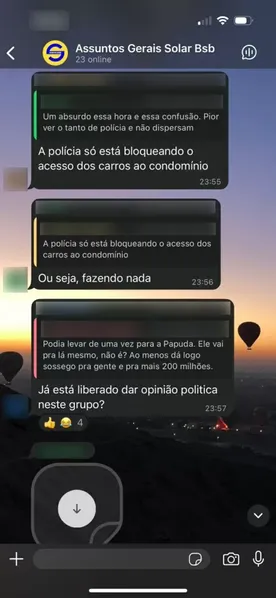 Vizinhos de condomínio relatam "inferno e querem Bolsonaro na "Papuda"