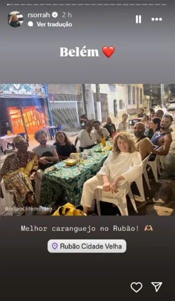Renata Sorrah curte noite em Belém durante temporada de peça