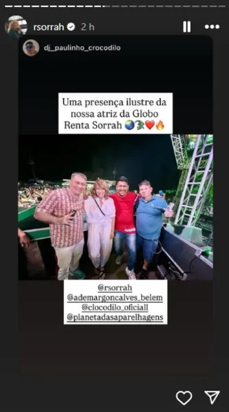Renata Sorrah curte noite em Belém durante temporada de peça
