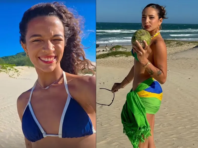 Rayssa Leal e Duda Winkler são vistas em clima de romance na praia