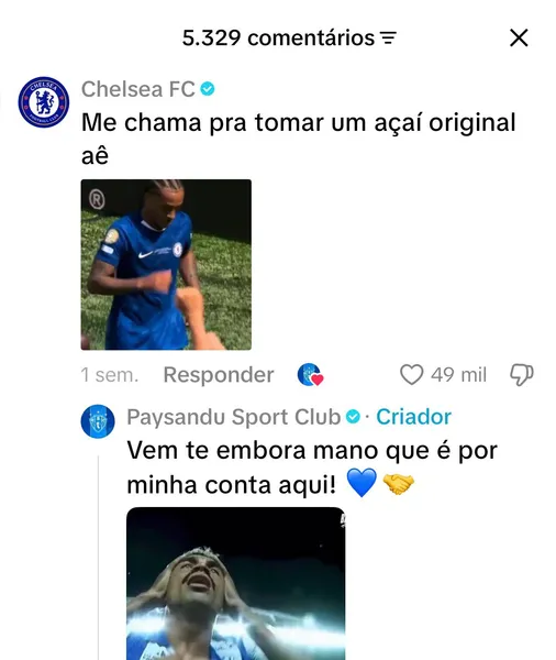 Paysandu vira “trend” viral usada por clubes europeus; veja