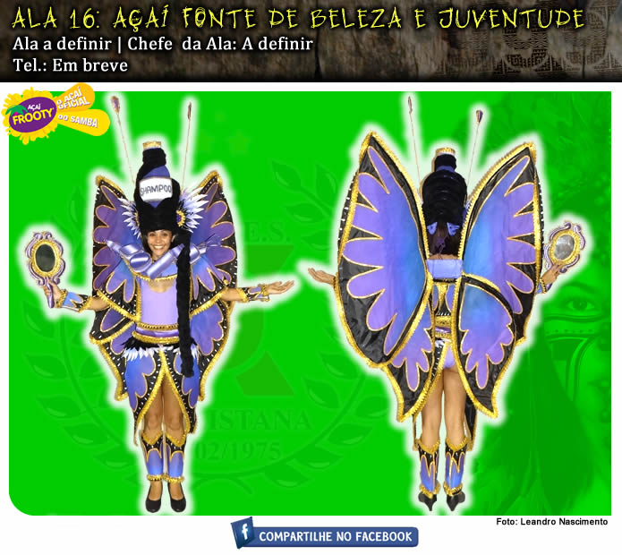 
        
            X-9 apresenta figurino das alas para o carnaval.
        
    