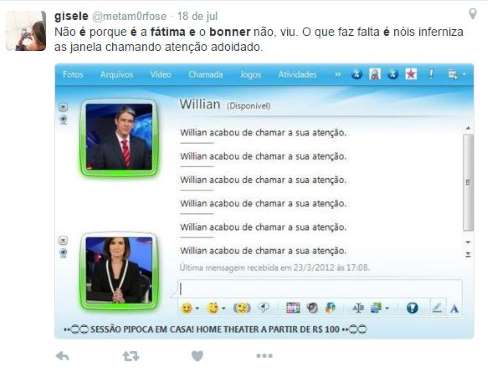 
        
            Separação de Fátima e William domina o Twitter; veja memes
        
    
