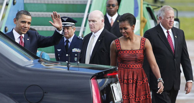 
        
            Imagens da chegada de Obama ao Brasil
        
    