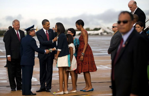 
        
            Imagens da chegada de Obama ao Brasil
        
    