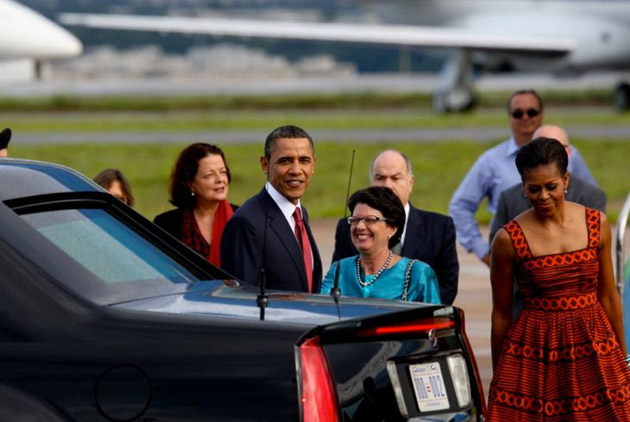 
        
            Imagens da chegada de Obama ao Brasil
        
    