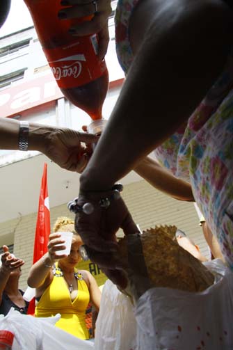 Protesto de comerciários no comércio