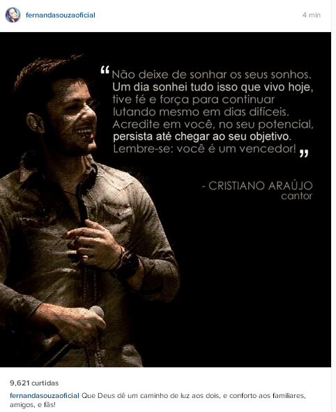 
        
            Famosos lamentam morte de Cristiano Araújo
        
    