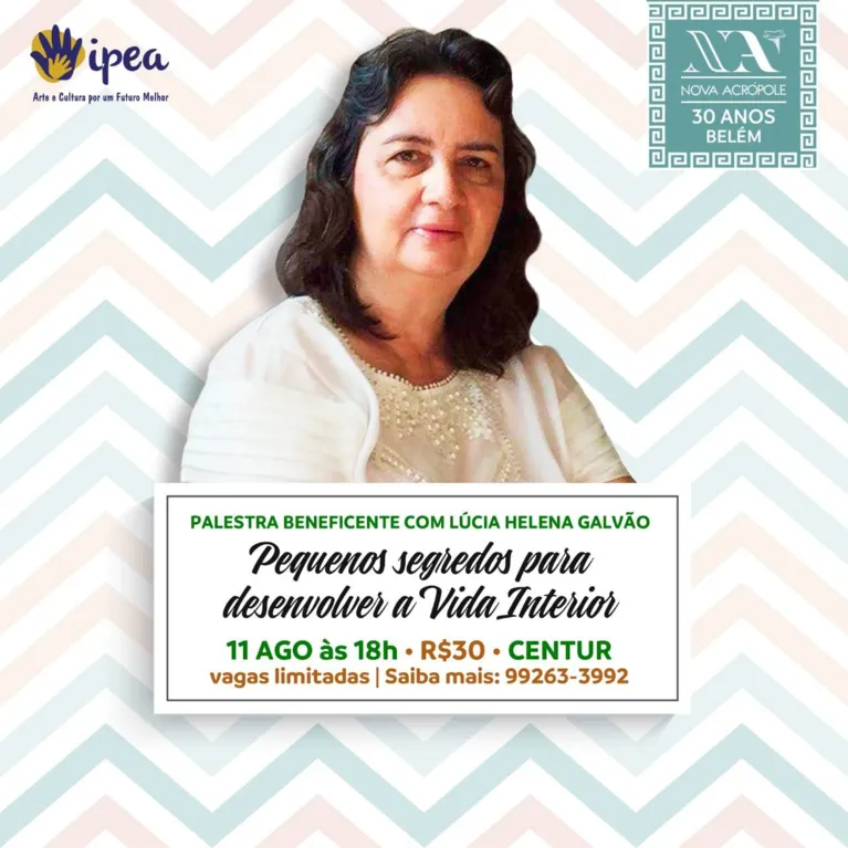 Filosofa ministra a palestra que ocorre no próximo domingo em Belém