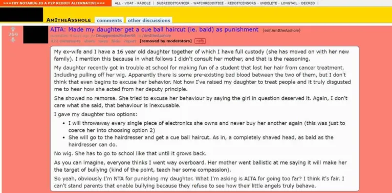 Pai raspa o cabelo da filha após ela fazer bullying com menina com câncer 