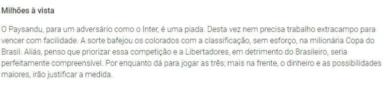 Jornalista gaúcho diz que Paysandu 'é uma piada' ao enfrentar o Inter-RS
