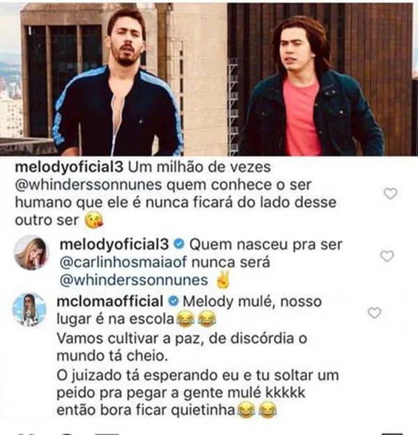 MC Loma 'detona' MC Melody em briga de Carlinhos Maia e Whindersson Nunes