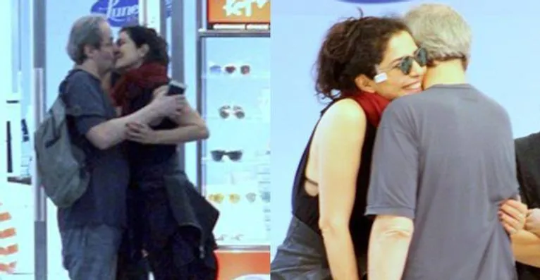 Letícia Sabatella foi flagrada dando um beijo na boca de Daniel Dantas