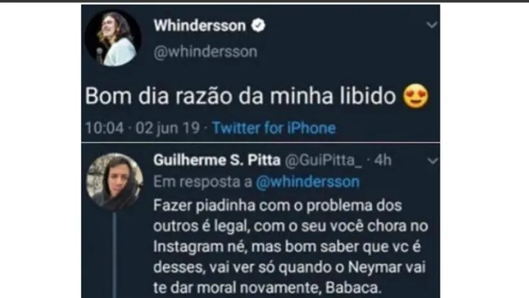 Whindersson Nunes faz piada do caso Neymar e é detonado pelos amigos do craque