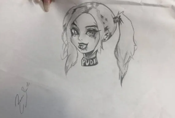 Um dos desenhos criados pelo artista para passar o tempo na cadeia. Foto: Arquivo Pessoal.