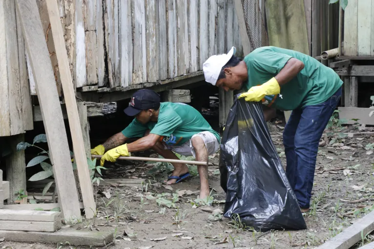 Voluntários fazem limpeza em ilhas