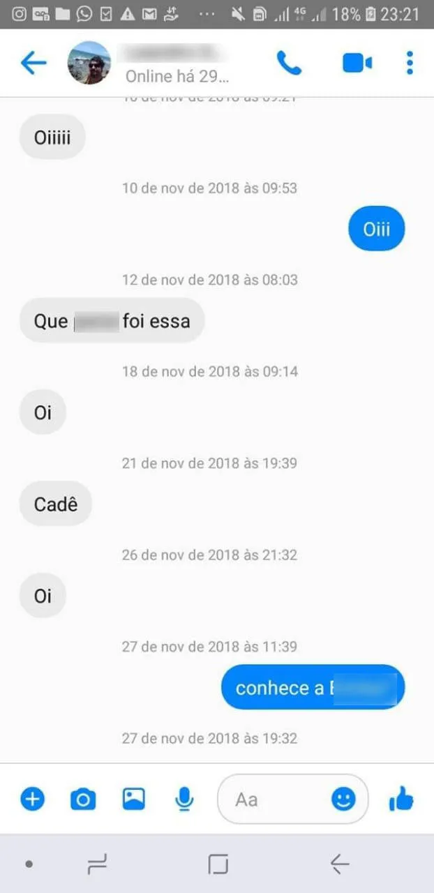 Professor mostra o pênis para aluna em rede social e ela divulga a conversa