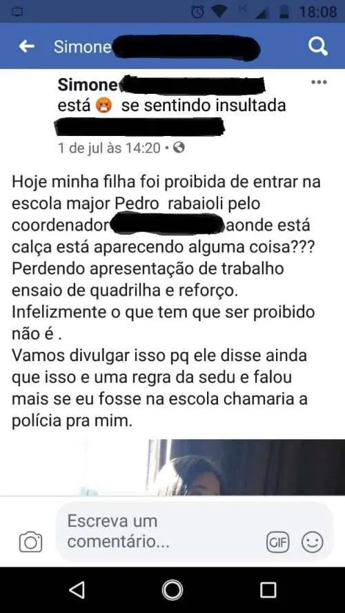 A mãe da menina recebeu duras criticas nas redes sociais.