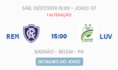 Remo voltará a jogar no Baenão contra  a Luverdense-MT