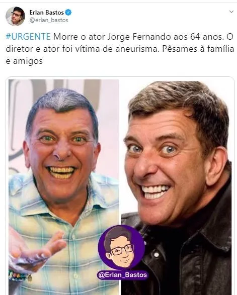 Morre ator e diretor Jorge Fernando no Rio de Janeiro 
