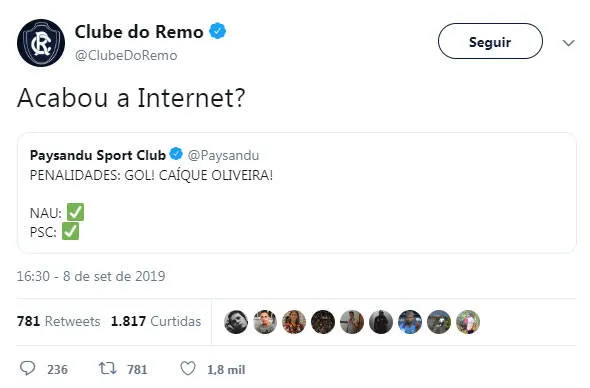Remo não perdoa nas redes sociais e zoa com eliminação do Paysandu