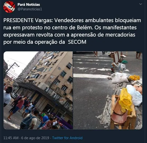 Manhã desta terça-feira é marcada por protestos em Belém