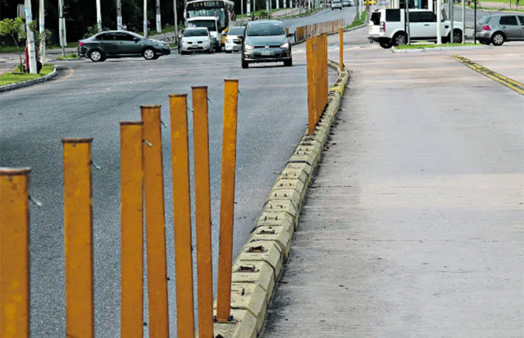 Sem ter por onde passar, pedestres ocupam a pista para fugir até do lixo nas margens