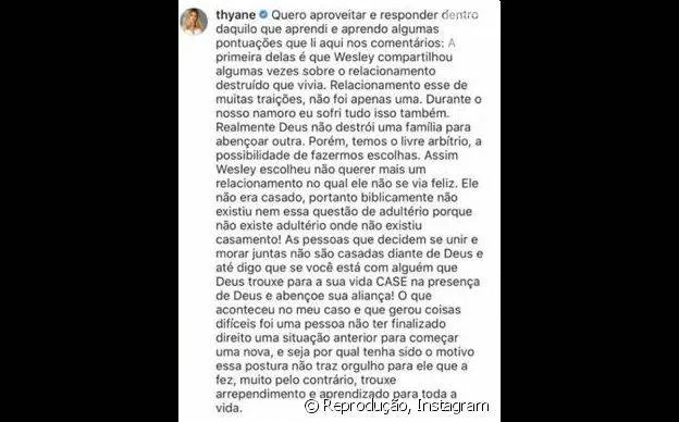 Thyane
Dantas cita Bíblia para justificar traições de Safadão com Mileide