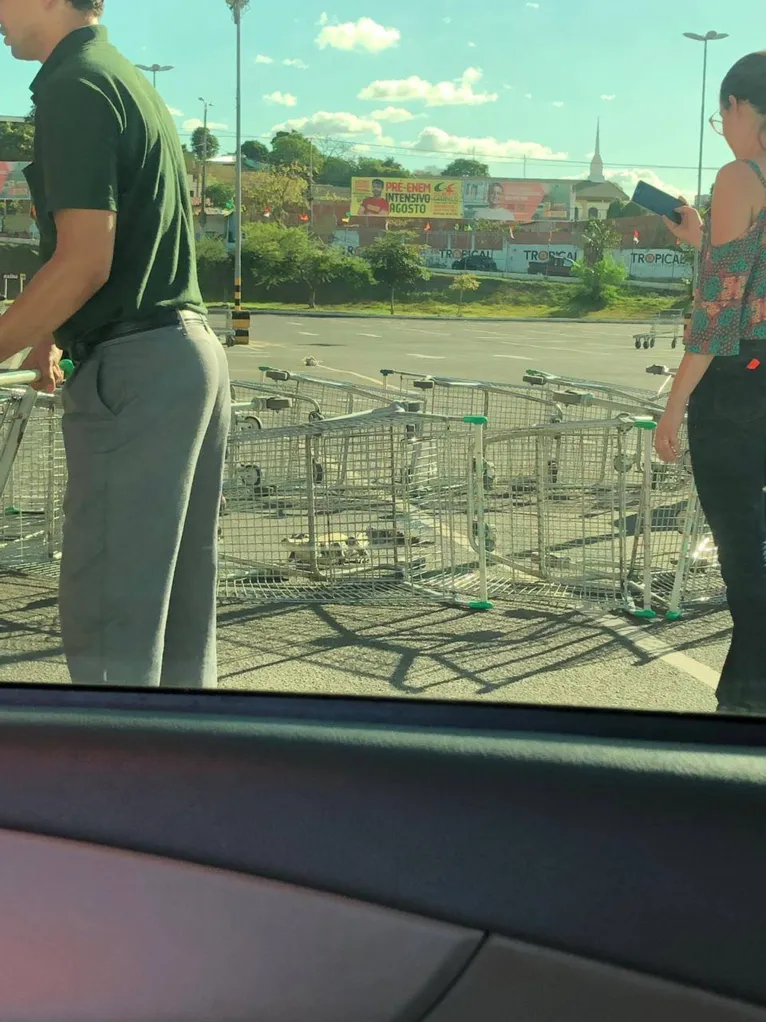 Clientes e funcionários da loja ficaram assustados com a presença do animal.