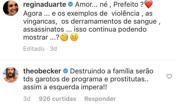 Theo Becker choca público ao opinar sobre beijo gay: 'Destruição da família'